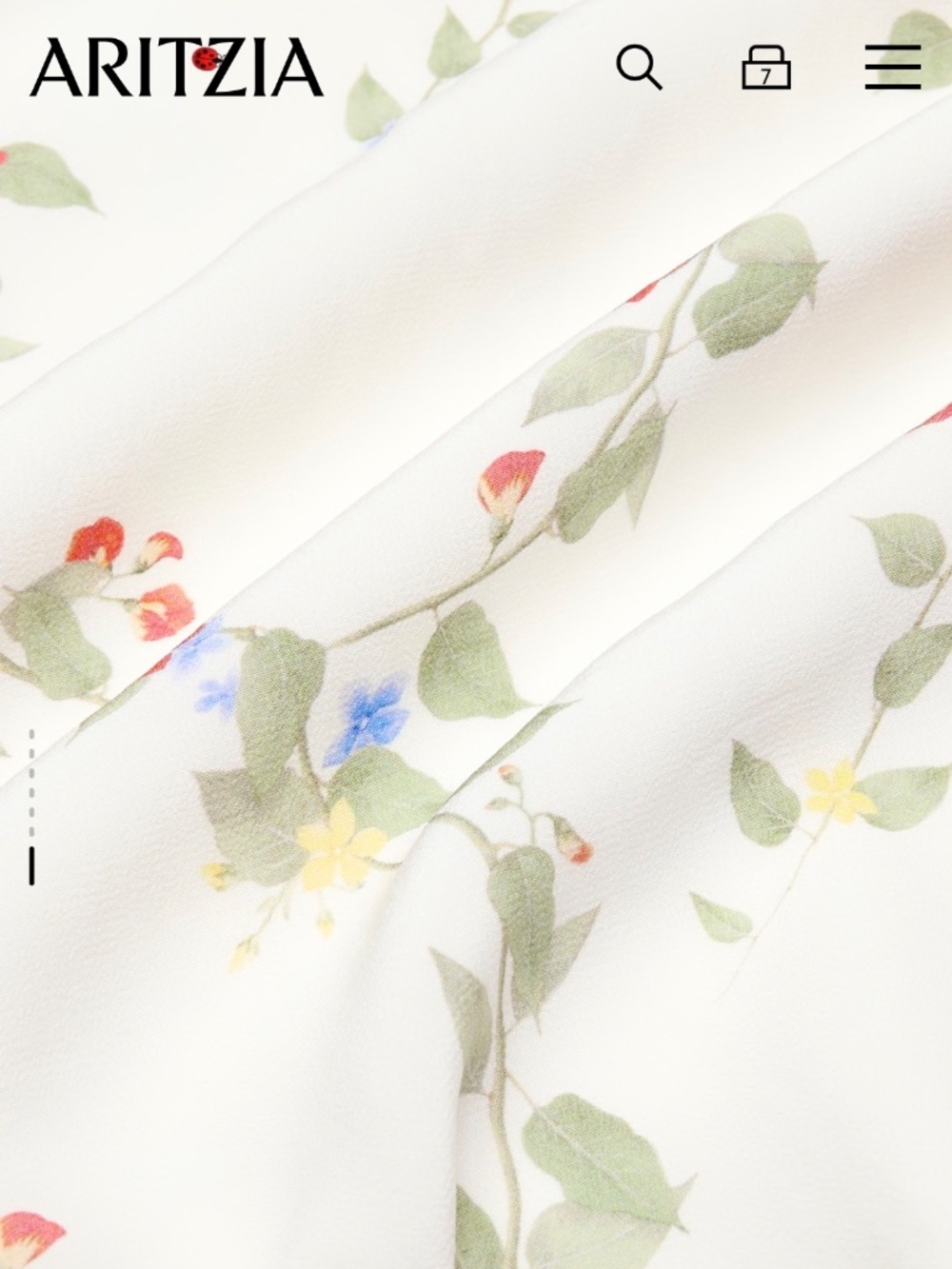 Size Small- Aritzia Wifred Typescript Dress white floral - Picture 3 of 3